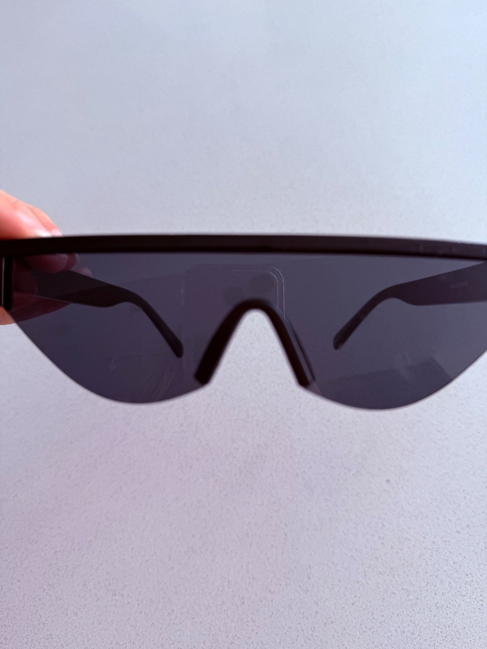 Black Shield Sunglasses Futuristic Oversized Visor Shades - Picture 2 of 4